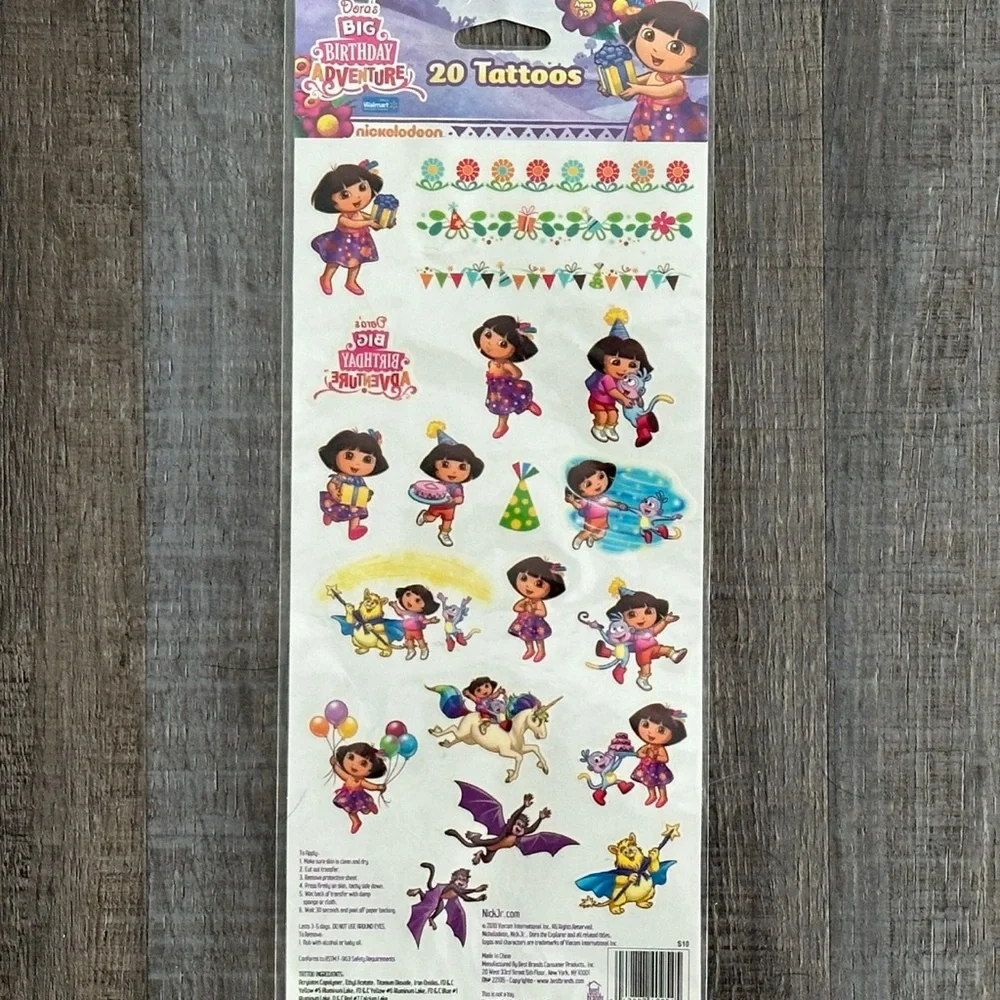 💞 New Dora The Explorer Big Birthday Adventure Temporary Tattoos